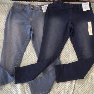 Cat & Jack medium and Dark Blue Jeggings bundle size xl 14 girls NWT